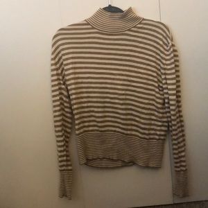 Striped mock neck sweater